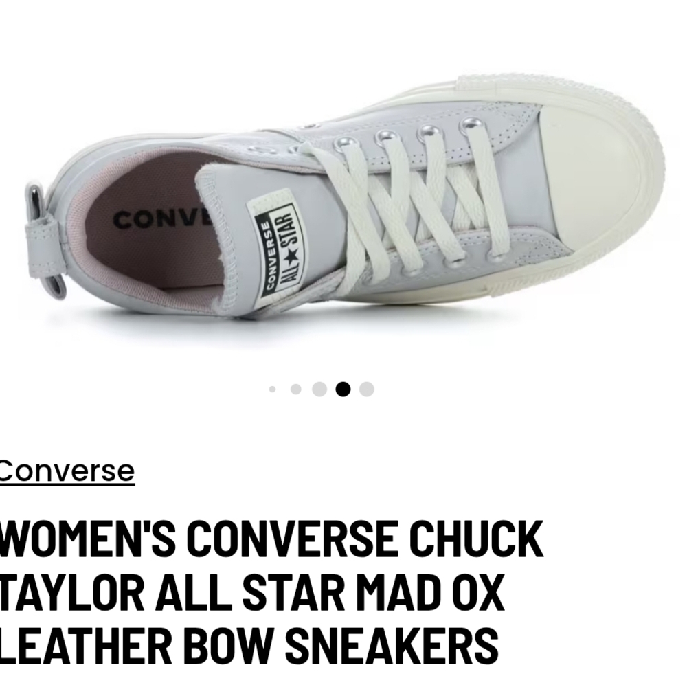 Converse Women's Chuck Taylor All Star Mad Ox Leather Bow Sneakers - Gray